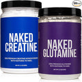 Naked Pure Micronized Creatine Monohydrate 100 Servings + 200 Servings Pure L-Glutamine Bundle: Vegan Non-GMO Gluten Free. Minimize Muscle Breakdown &amp Improve Protein Synthesis. Nothing Artifici