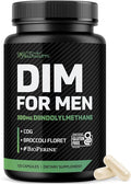 DIM Supplement for Men 300mg | Estrogen Blocker &amp Aromatase Inhibitor | Extra Strength Men’s Hormone Balance &amp Fitness Booster with Diindolylmethane Plus CDG &amp Broccoli Floret | Gluten-Fre
