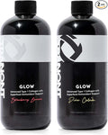 Tranont Glow Liquid Collagen for Women | Multi Collagen Peptides with Hyaluronic Acid &amp Biotin | Hair Skin &amp Nail Support | Hydrolyzed Collagen Shot | Strawberry Banana &amp Piña Colada | 30