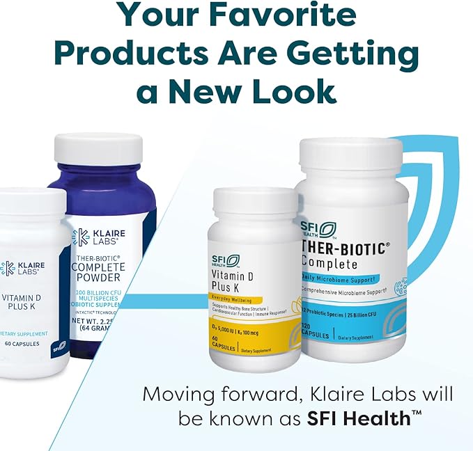 Klaire Labs SFI Health Ther-Biotic Factor 6 Probiotic - Ultra-Strength 100 Billion CFU Probiotics for Men &amp Women - Immune Digestive &amp Colon Health - Hypoallergenic Dairy Free (60 Caps / 2 P