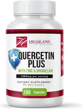 Quercetin Plus Bromelain and Zinc 180 Capsules - Immune Support Supplement for Adults Teens Seniors - Quercetin with Bromelain for Immune Support
