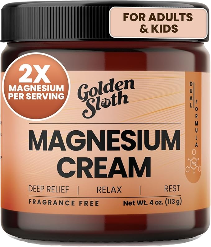 Magnesium Cream - Unscented Topical Lotion - Highly Concentrated with 2 Types of Magnesium Made in USA All-Natural
