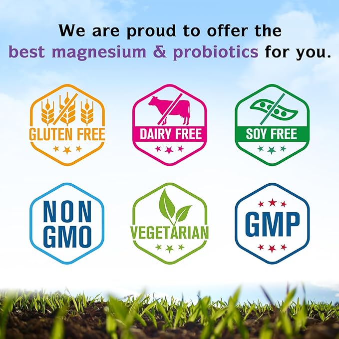 Innate Vitality Magnesium Glycinate &amp Probiotics 120 Billion Bundle Non-GMO No Gluten Dairy Soy &amp Vegan Magnesium (120 Caps) &amp Probiotic (30 Caps)