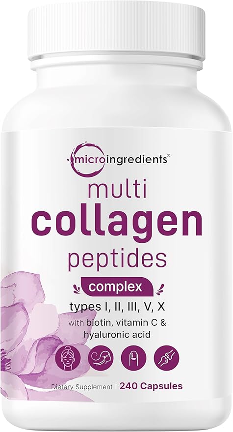 Micro Ingredients Multi Collagen Pills &amp Vitamin D3 5000 IU Bundle Pack | Grass-Fed Collagen Peptides | Vitamin D as Cholecalciferol