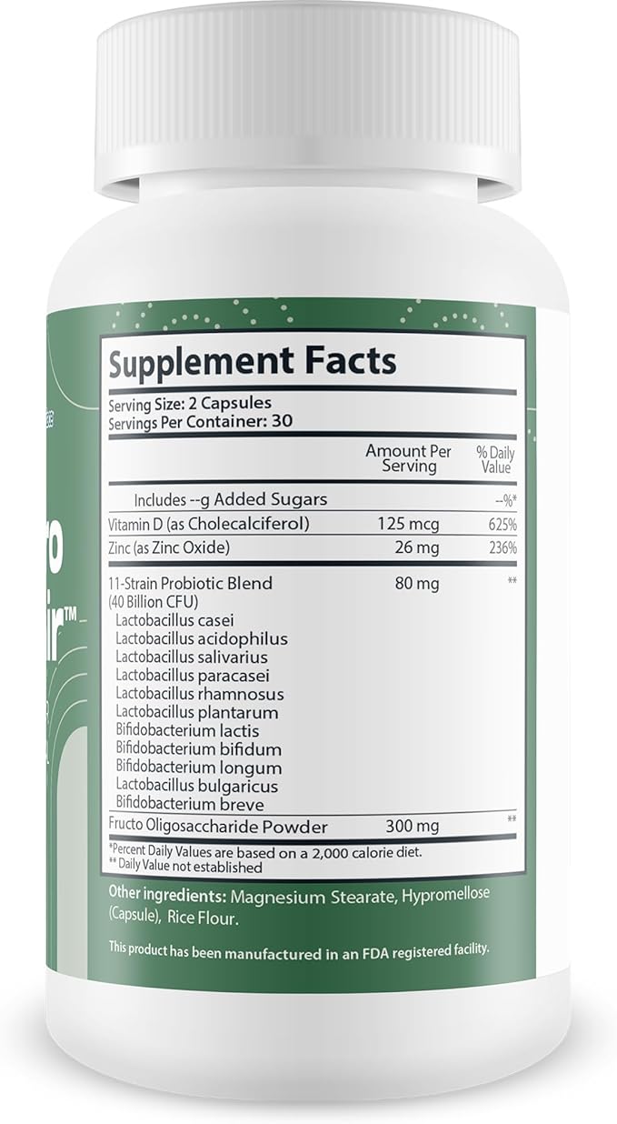 Pro GI Repair - Premium Probiotic Supplement to Support Gut Health - Support Gastrointestinal Function &amp Regularity - 40 Billion CFU Probiotic Formula - Promote Reduced Indigestion &amp Upset Sto