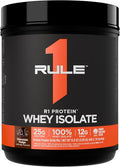Rule 1 R1 Protein Whey Isolate - with 25g Protein &amp 6g BCAA Exclusively from Isolated &amp Hydrolyzed Sources for Workout Recovery (1 Pound* Chocolate Fudge)
