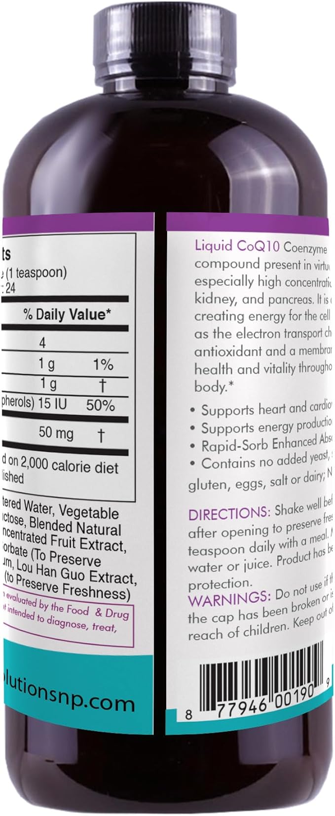 Life Solutions Liquid CoQ10 – High Absorption Coenzyme Q10 Supplement for Energy Heart Health &amp Antioxidant Support – 50 mg per Serving 4 oz Bottle