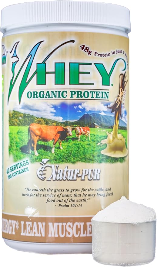Organic Whey Protein Powder Grass-Fed Cold Process Grade-A Milk rBST Hormone-Free Chocolate Protein Powder No Preservative Pure Whey Protein 48g of Protein in Just 2 Scoops (1 Pound 1 Pack Vanilla)