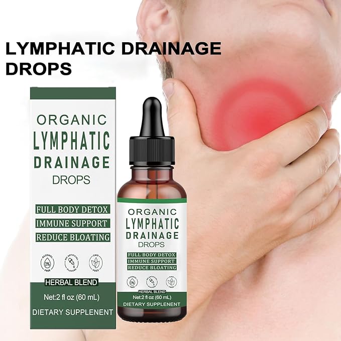 Lymphatic Drainage Drops Lymphatic Support Liquid Drops with Herbal Ingedients Reduce Bloating Full Body Detox &amp Cleanse Promote Circulation Vegan Non-GMO (60ml) (1)