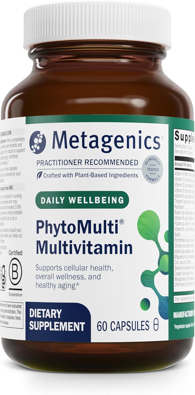 Metagenics PhytoMulti Multivitamin - 20+ Essential Vitamins &amp Minerals with Phytonutrients - Supports Healthy Aging Cellular Health Energy &amp Immune Function - Non-GMO &amp Gluten-Free - 60