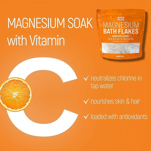 20 Lbs Magnesium Flakes with Vitamin C and Magnesium Cream: 3 Item Bundle
