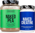 NAKED Chocolate Pea Protein Isolate 2LB Pure Micronized Creatine Monohydrate 500g (100 Servings) – Vegan Bulk Non-GMO Gluten Free Soy Free