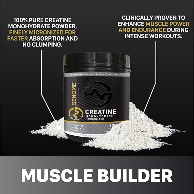Premium Creatine Monohydrate Powder | Muscle Growth &amp Recovery | Clean Indgredients 100% Pure Micronized Powder | Keto Vegan-Friendly Non-GMO Gluten-Free | Unflavored | (Pack 2)