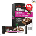 MUSASHI High Protein Bar 45g Protein 2g Total Sugars Rocky Road Post Workout and Protein Snack On The Go 12 Pack of 3.2oz (90g) Bars