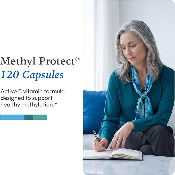 XYMOGEN Methyl Protect - Optimal Methylation Formula with Methyl Folate Vitamin B12 (Methylcobalamin b12) Riboflavin + B6 Vitamins - Cognitive Homocysteine + Heart Health Supplements (120 Capsules)