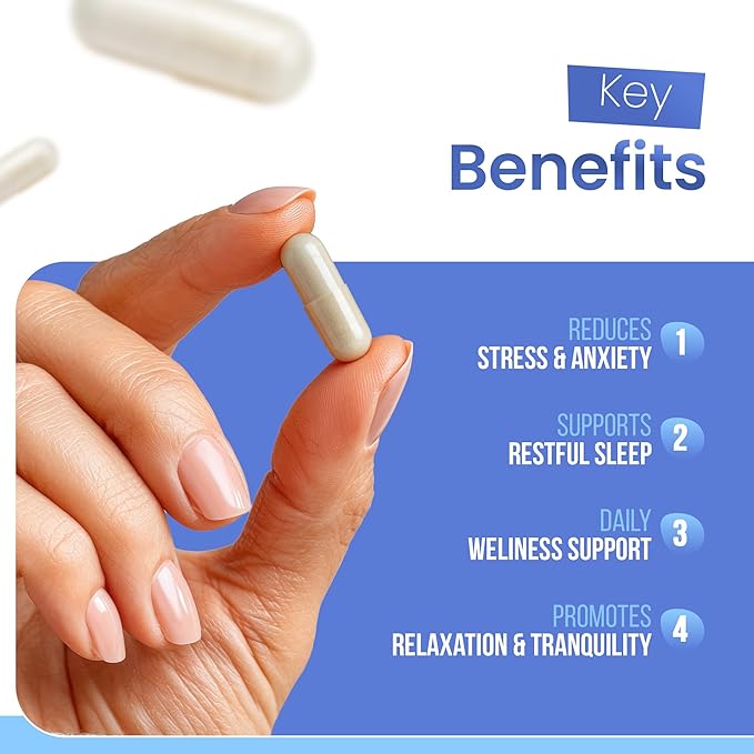 Mind Soak™ No. 41 Calm Stress Relief and Relaxation Supplement Vegan Non-GMO 90 Capsules Made in Canada