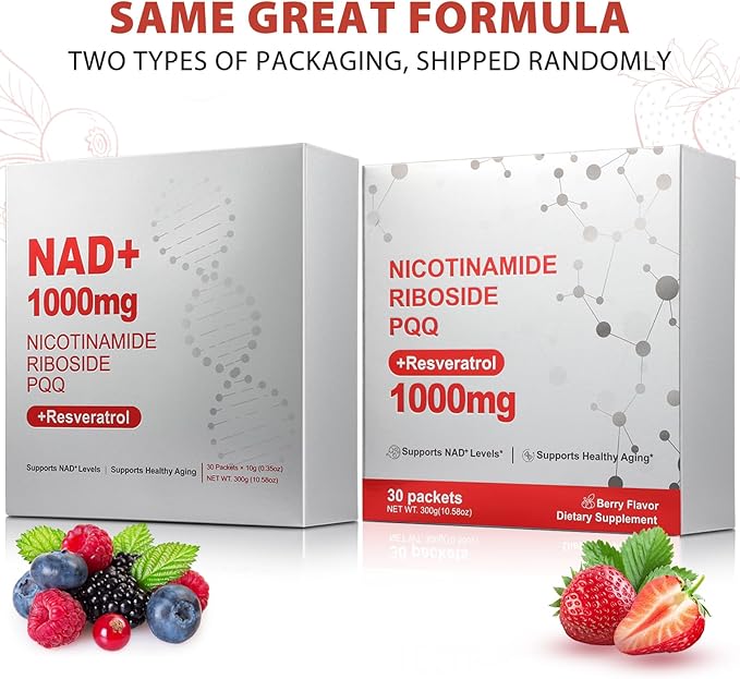 1000mg High-Potency NAD+ Liquid Supplement Nicotinamide Riboside &amp Resveratrol with PQQ Boosts Cellular Energy Focus &amp Healthy Aging - 1 Pc