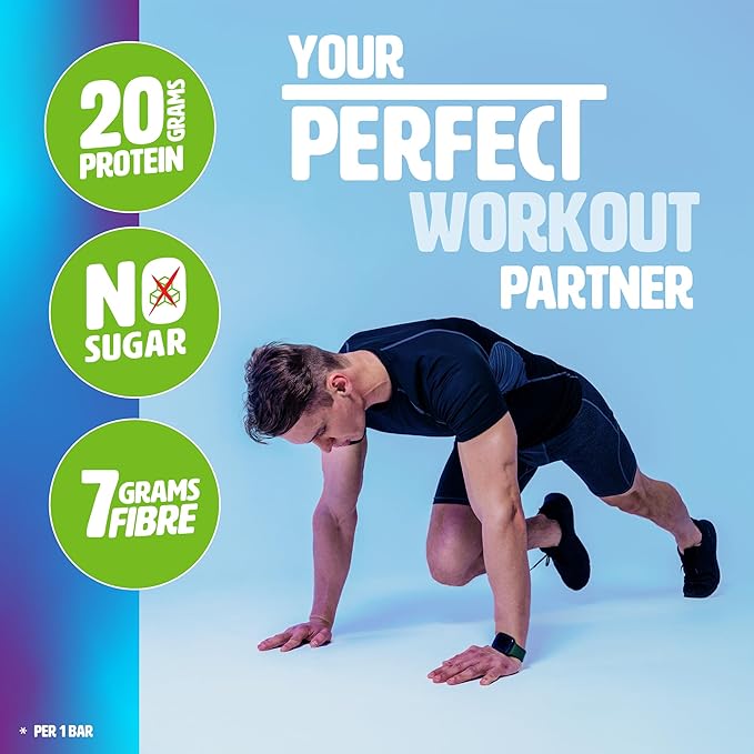 No Sugar Perfect Protein Bar - Cookies &amp Cream Flavor | 20g High Protein Zero Sugar Diabetic-Friendly High Fiber Keto-Friendly Low Calorie Nutrient Rich Healthy Snack | 14 Bars (55g)