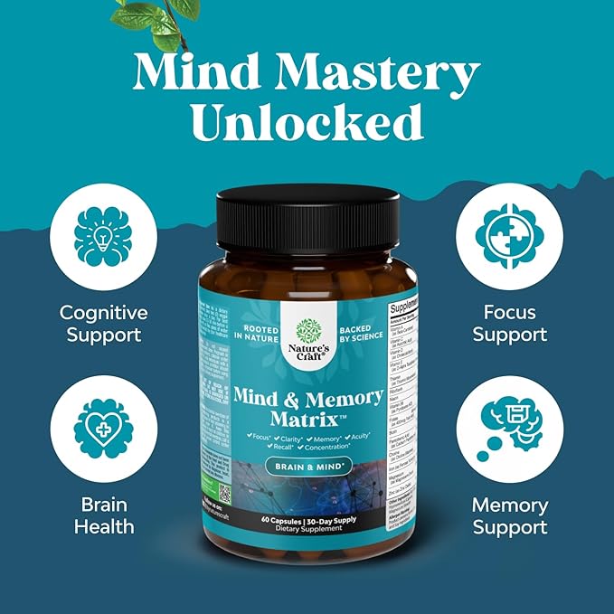 Bundle of Nootropic Brain Supplement - Mental Health &amp Clarity with VIT A B6 Riboflavin Niacin Thiamin Folate and Pure SAM E Supplement 150mg Per Serving Natural S-adenosylmethionine for Mood Bala