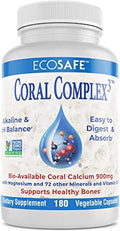 Coral Complex 3 Calcium Supplement Vitamin D3 &amp Magnesium – 900 mg Bioavailable Coral Calcium for Bone Strength Joint Support &amp pH Balance – Trace Minerals Non-GMO 300 Veg Capsules