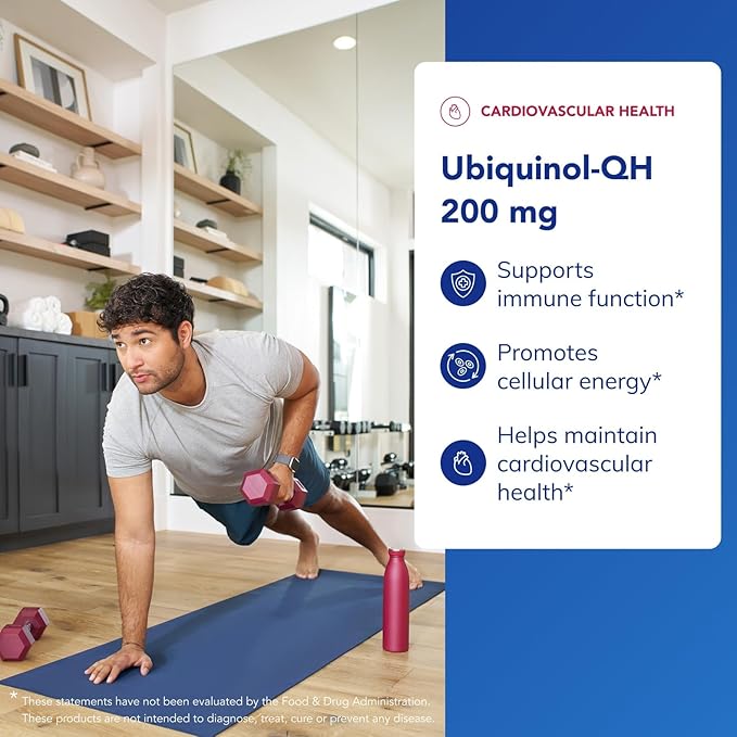Pure Encapsulations Ubiquinol-QH - 200 mg Ubiquinol - Active Form of Coenzyme Q10 - Heart Health &amp Energy Metabolism Support* - Antioxidant Supplement - 60 Softgel Capsules