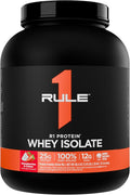 Rule 1 R1 Protein Whey Isolate - with 25g Protein &amp 6g BCAA Exclusively from Isolated &amp Hydrolyzed Sources for Workout Recovery (5 Pounds* Strawberries &amp Crème)