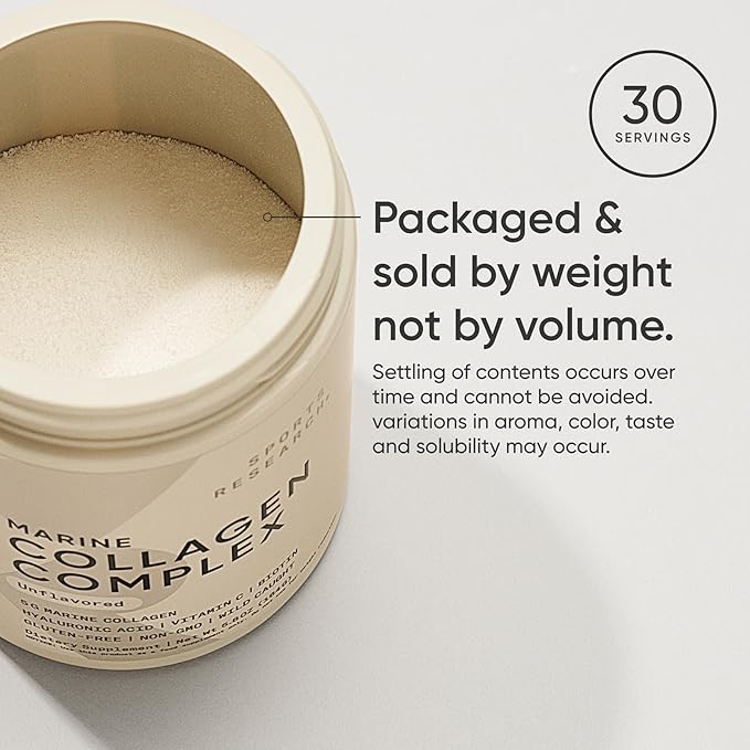 Sports Research Collagen Beauty Complex with Hyaluronic Acid Vitamin C + Biotin | Pescatarian Keto Certified &amp Non-GMO Verified - Unflavored (30 Servings)