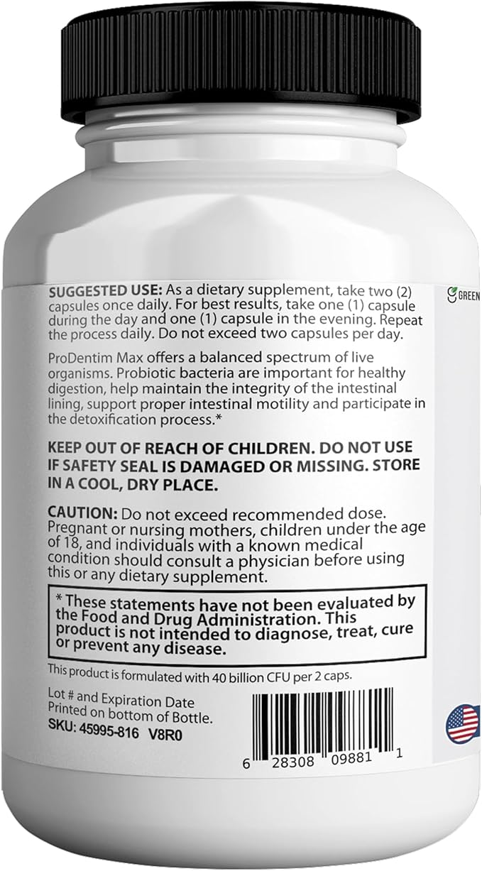 Prime Max Biome Probiotics 40 Billion CFU – Extra Strength Skin &amp Gut Support with MAKTrek® Bi-Pass Technology – 4 Strains + Prebiotics – Non-GMO Gluten-Free 60 Capsules (3)