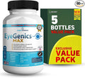 EyeGenics Max Vision Support Supplement 60 Capsules Maximum Strength Eye Health Formula with Lutein Bilberry Extract Vitamins (5)