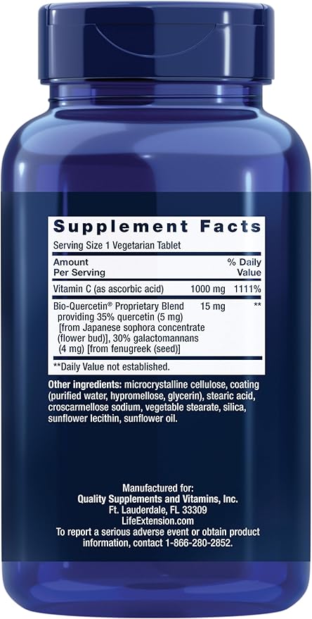 Life Extension Super Ubiquinol CoQ10 60 Softgels and Vitamin C &amp Bio-Quercetin Phytosome 250 Tablets Bundle for Heart Cellular Energy Immune &amp Overall Health Support
