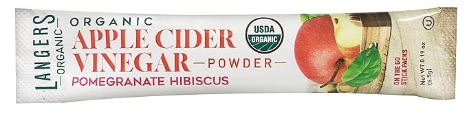 Langer's Organic Apple Cider Vinegar Powder Sticks Pomegranate Hibiscus Pack Of 20 1 Ounce (Pack of 1)
