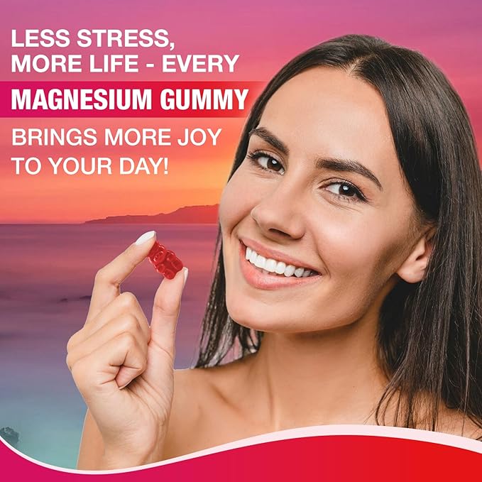 Magnesium Oxide Gummies 400mg for Adults &amp Kids – High Absorption Stress Relief Muscle Relaxation – Vegan Non-GMO Raspberry Flavor – 120 Count