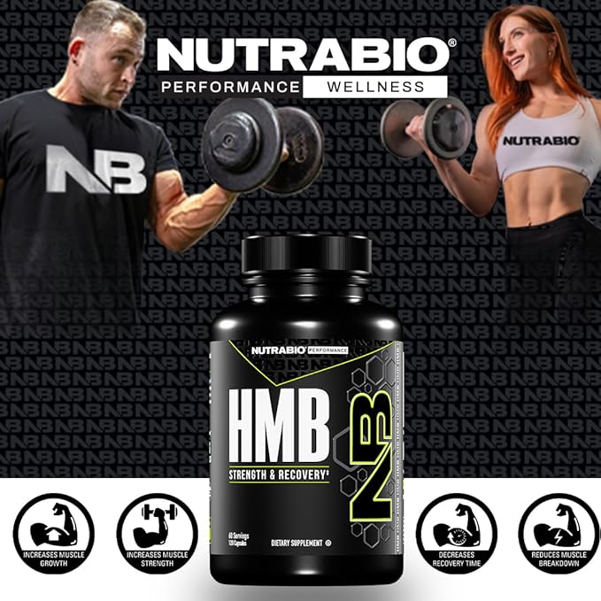 NutraBio HMB Supplement Amino Acid 1000mg 120 Capsules