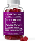 Beetroot with Pomegranate Gummies – Nitric Oxide Booster &amp Blood Pressure Support – Cherry Pomegranate Flavor – Vegan Gelatin-Free Pectin-Based – 90 Ct