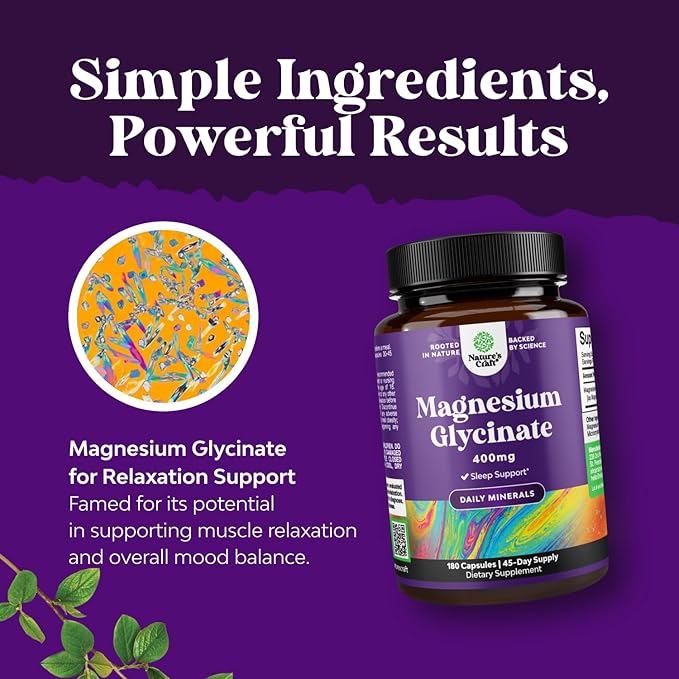 Bundle of Pure Magnesium Glycinate Supplement 400mg Per Serving for Mood Sleep &amp Relaxation Support and 10000 mcg Pure Biotin Pills - Promotes Thicker &amp Fuller Hair - Get Clear Skin Strong Nai
