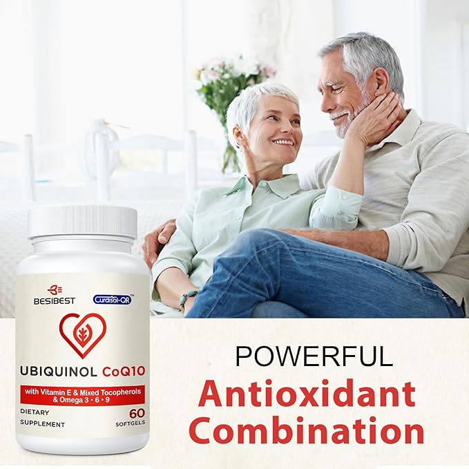 Ubiquinol CoQ10-600mg-Softgel Active Coq10 Ubiquinol Supplement with Vitamin E &amp Omega 3 6 9 High Absorption-Coenzyme-Q10 Powerful Antioxidant for Energy Production Tested 360 Count