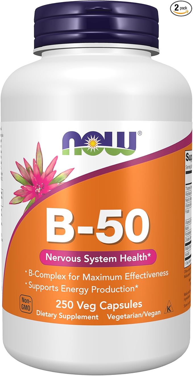NOW Foods B-50 250 Veg Capsules (Pack of 2)