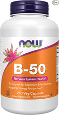 NOW Foods B-50 250 Veg Capsules (Pack of 2)