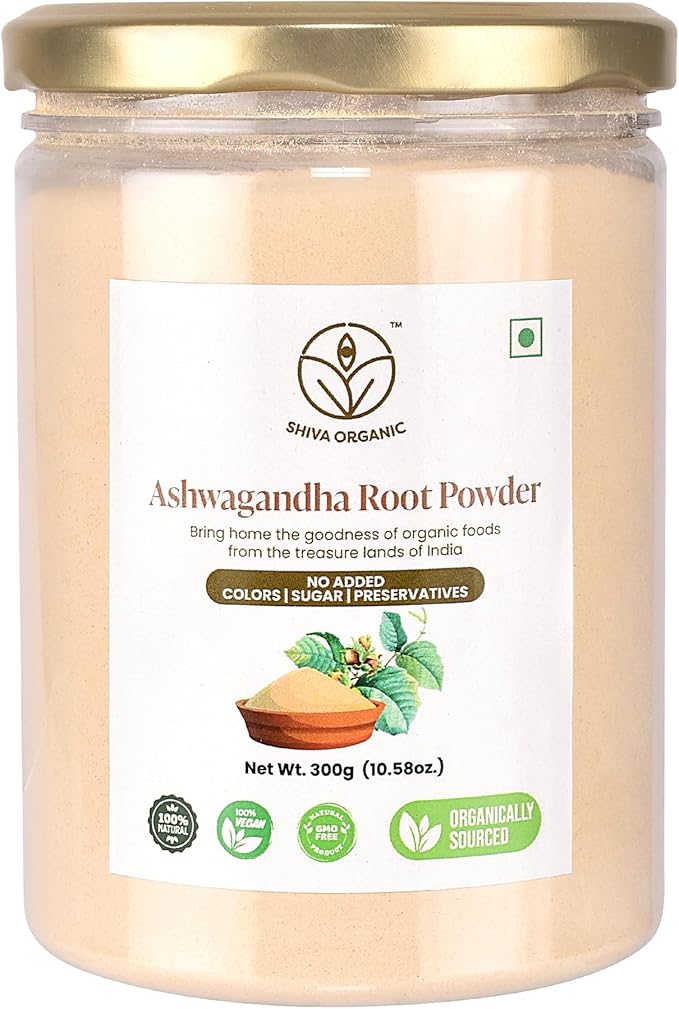 Ashwagandha Root Powder Finely Ground Botanical Powder USDA Certified Organic Vegan No Additives Multi Purpose Use (10.58 oz (300 g))