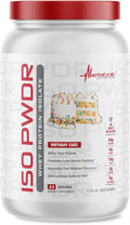 Metabolic Nutrition Whey Protein Isolate ISO PWDR Birthday Cake 1.54lb 23 Servings 26g Protein Fast Digesting Zero Carbs Delicious Flavor Zero Very Low Carbs &amp Fat Zero Lactose
