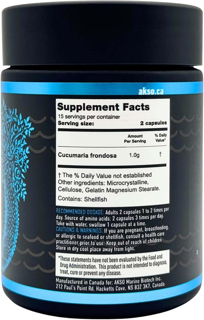 Wild Sea Cucumber Supplement Capsules Antioxidant Healthy Energy Supplement with Fucosylated Chondroitin Sulfate Collagen Glycosides Vitamins Minerals(Pack of 12)