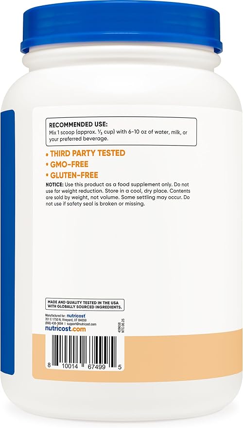 Nutricost Whey Protein Isolate Powder (Cake Batter 2LBS)
