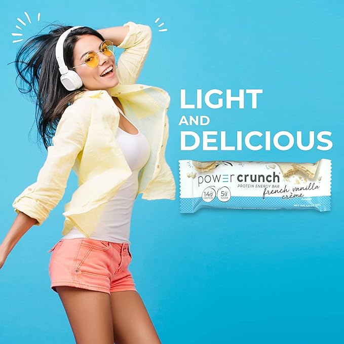 Power Crunch Protein Wafer Bars French Vanilla &amp Strawberry Crème 1.4 Ounce (12 Count) Bundles