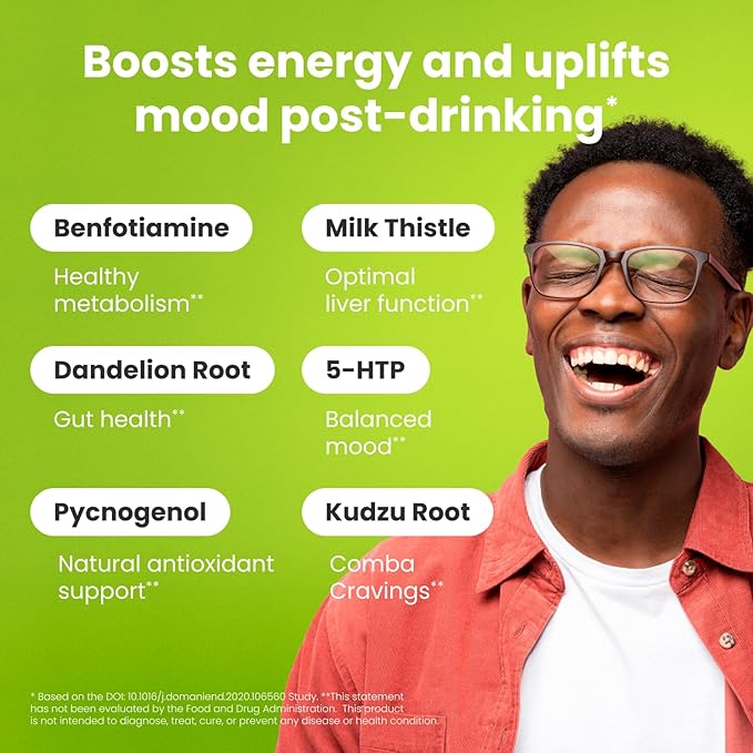 NoMoreDrinks Anti Alcohol Craving Supplement | Liver Detox &amp Combat Cravings | Energy Support Alcohol Replacement Drink | Organic Milk Thistle Supplement &amp Dandelion Root &amp 5HTP | (10) Ene