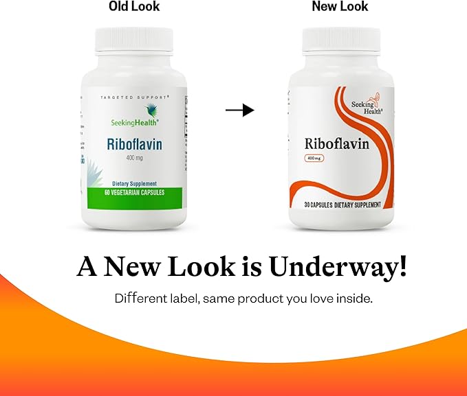 Seeking Health Riboflavin - Vitamin B2 Supplement for Methylation Support - Support Homocysteine Metabolism with Antioxidant Ingredients - 400 mg 60 Capsules