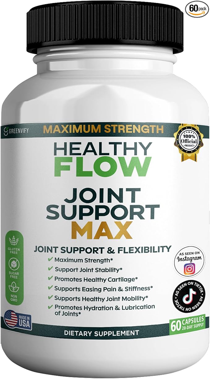 Healthy Flow Joint Support Max 1500mg Glucosamine 60 Capsules Maximum Strength Joint Support Supplement (1)