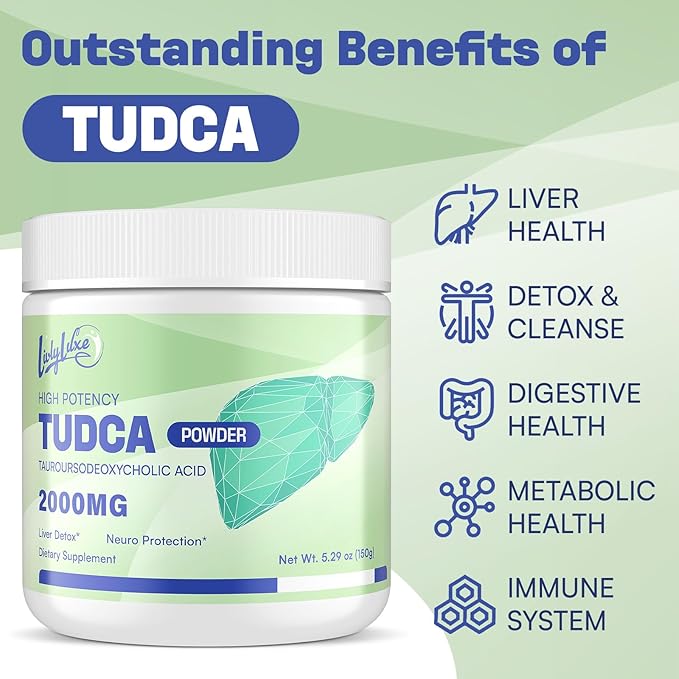 TUDCA Powder Liver Support Supplement – 2000mg High Absorption Liver Detox &amp Repair Support with Milk ThistleArtichokeBile SaltsOx BileHerbal Blend– 30 Servings Non-GMO