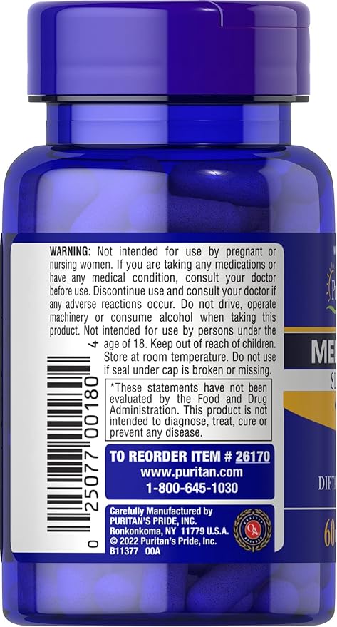 Puritan's Pride Melatonin 12 mg Capsules 60 Count