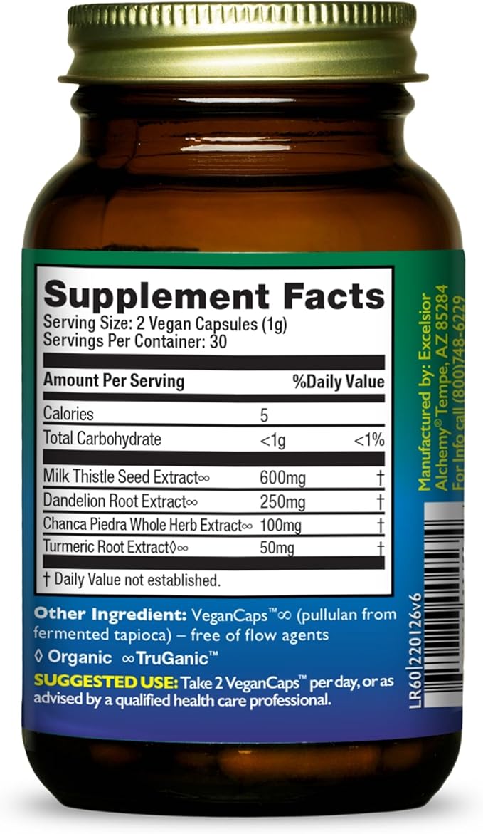HEALTHFORCE SUPERFOODS Liver Rescue - Natural Liver Cleanse - with Milk Thistle &amp Dandelion Root - Gluten-Free &amp Vegan - 60 Capsules