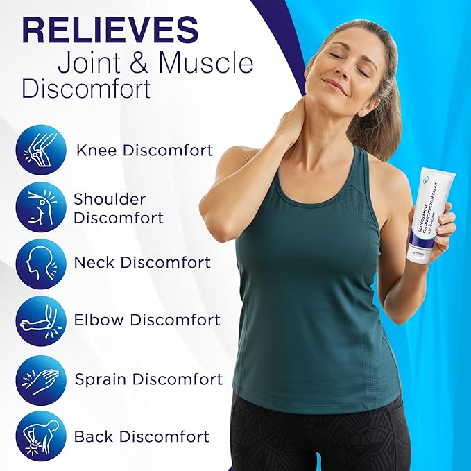 Dr. T Glucosamine Chondroitin Cream - Premium Formula with MSM and Collagen for Joint and Muscle Discomfort - Maintains Joint Strength Flexibility &amp Muscle Mobility - 4.23 oz / 120g (2 Pack)